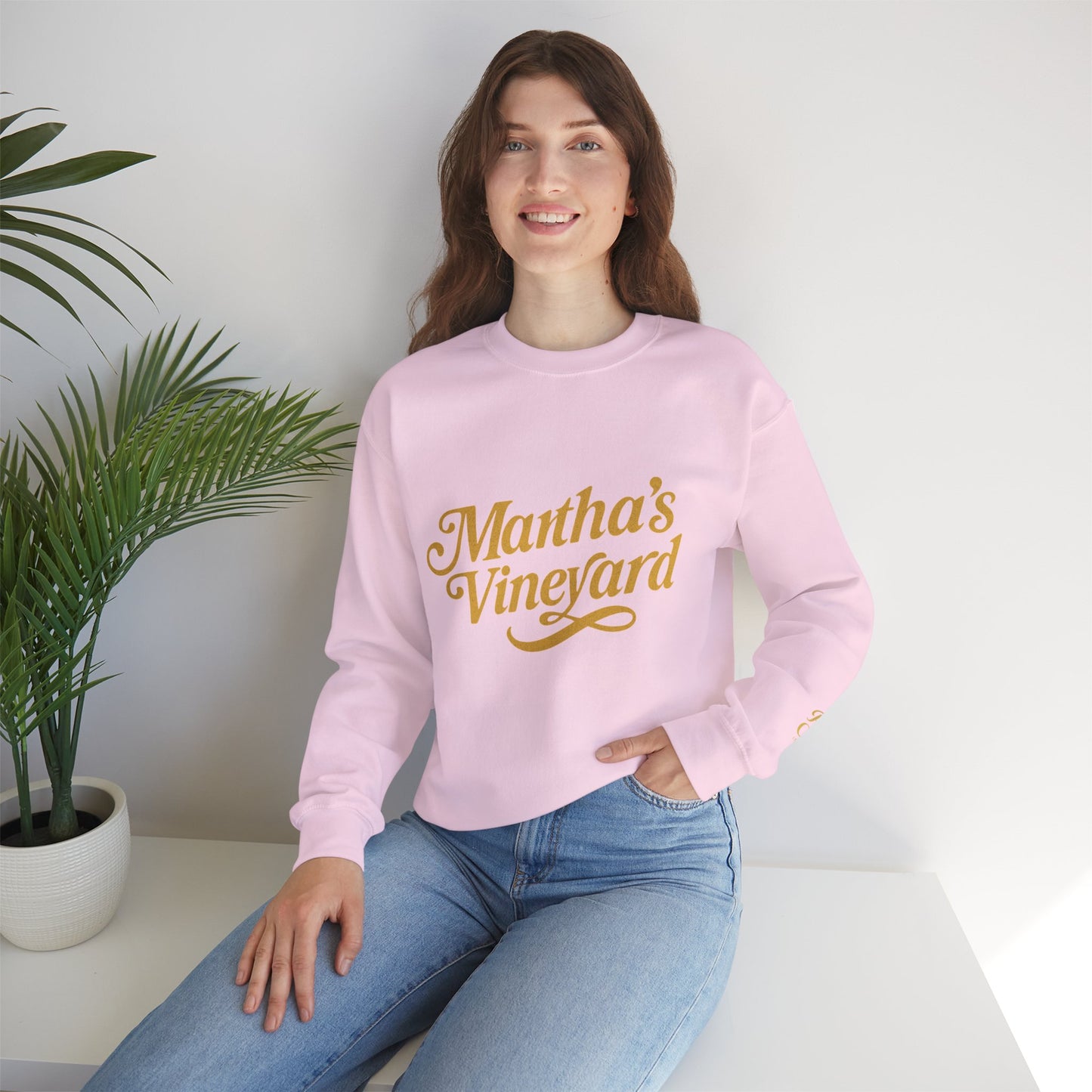 Cursive Martha’s Vineyard Crewneck Sweatshirt – Unisex Heavy Blend | Cozy Island Style