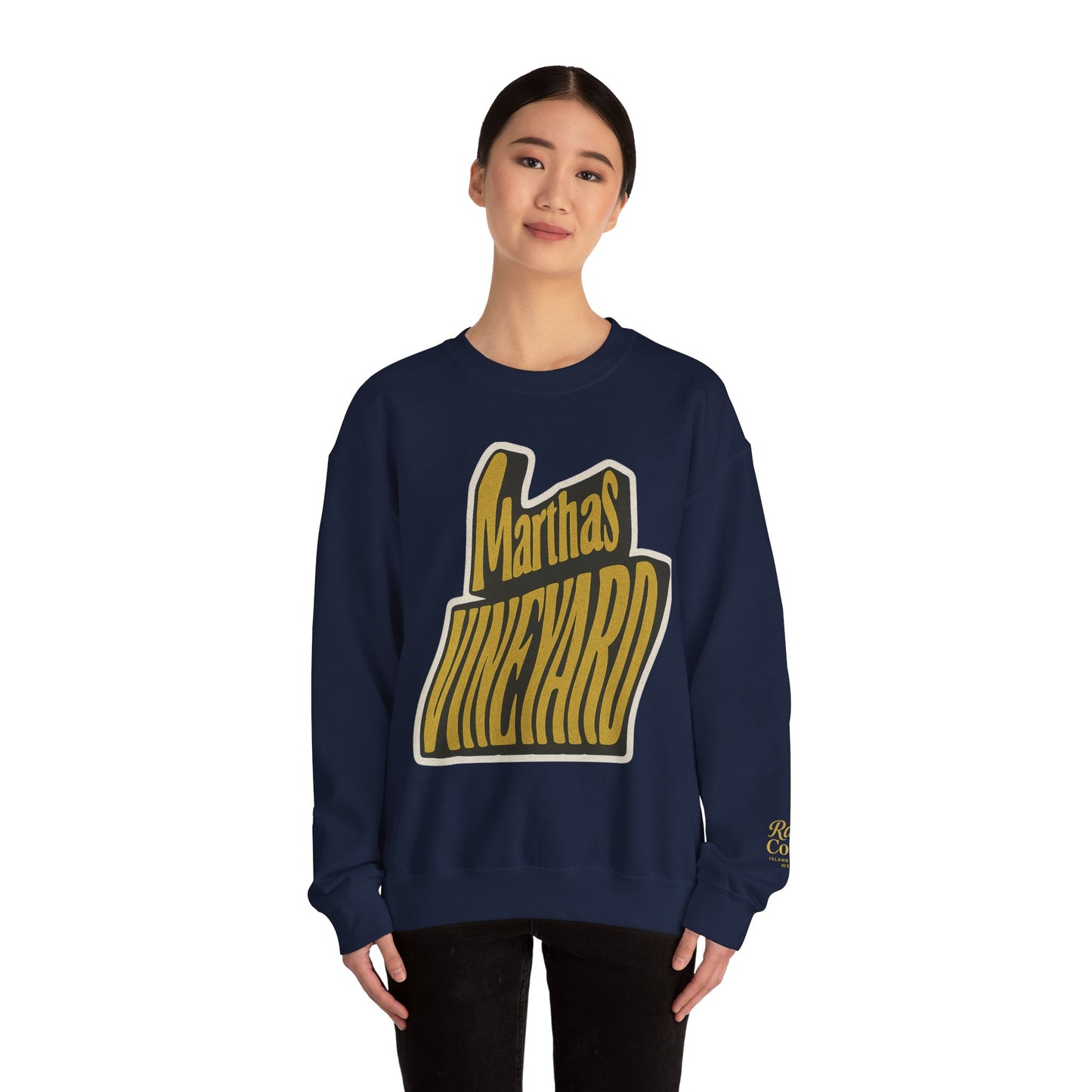 Wavy Martha’s Vineyard Crewneck Sweatshirt – Unisex Heavy Blend | Cozy Island Style