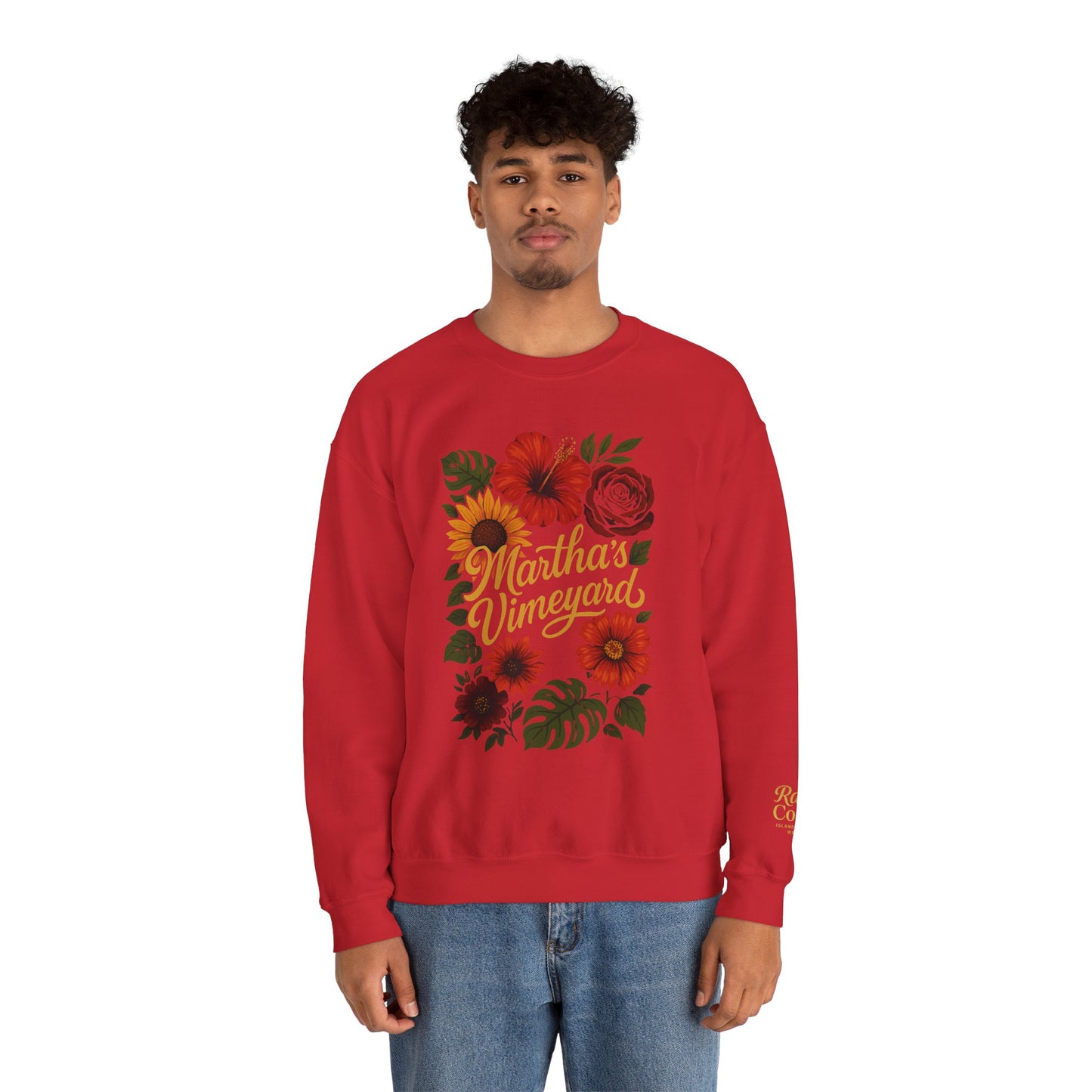 Ocean Park Floral Crewneck Sweatshirt – Martha’s Vineyard Classic | Unisex Heavy Blend