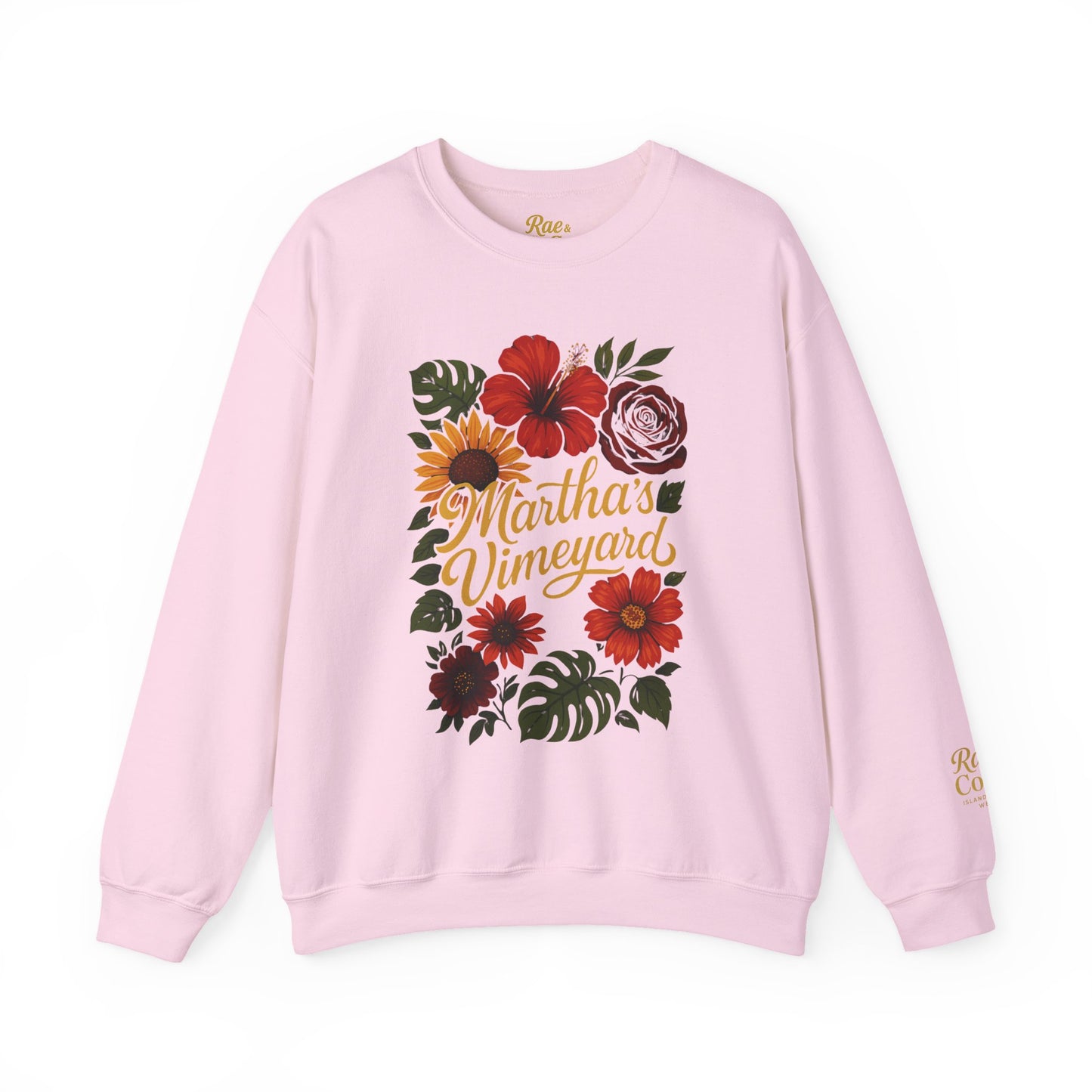 Ocean Park Floral Crewneck Sweatshirt – Martha’s Vineyard Classic | Unisex Heavy Blend