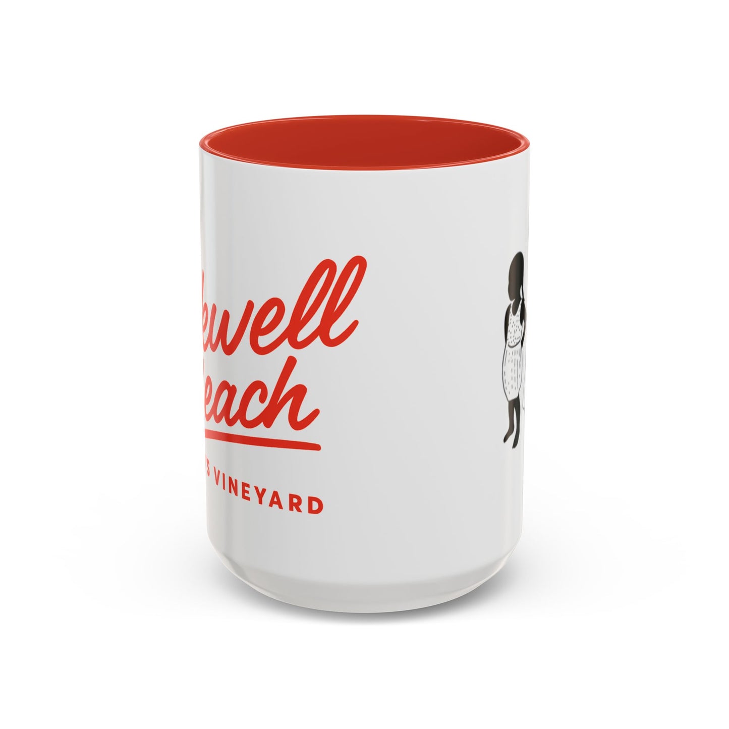 🔴 The Inkwell Beach – Martha’s Vineyard Classic Script Accent Mug (11oz & 15oz)