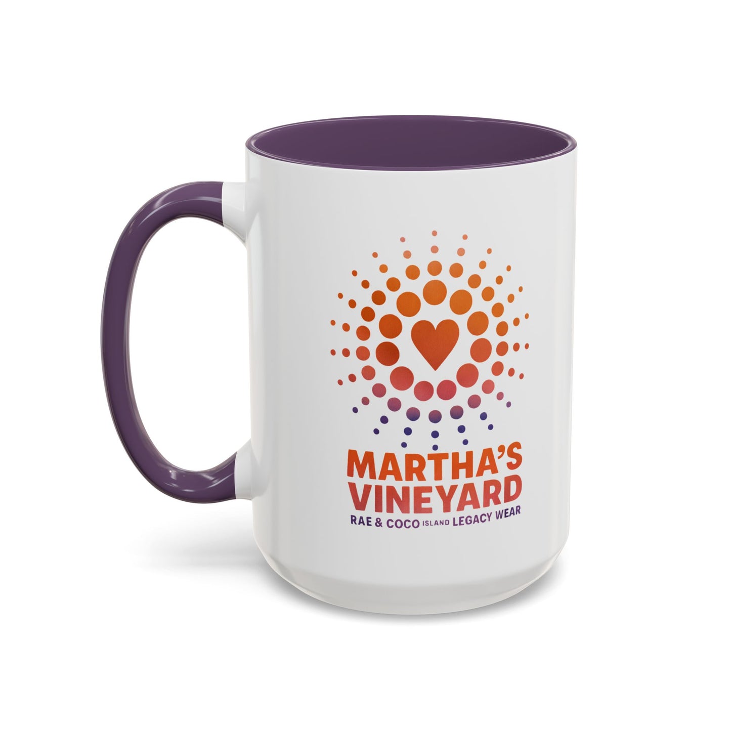 🧡💜 Heart & Dots “Martha’s Vineyard Legacy” Accent Mug (11oz & 15oz)