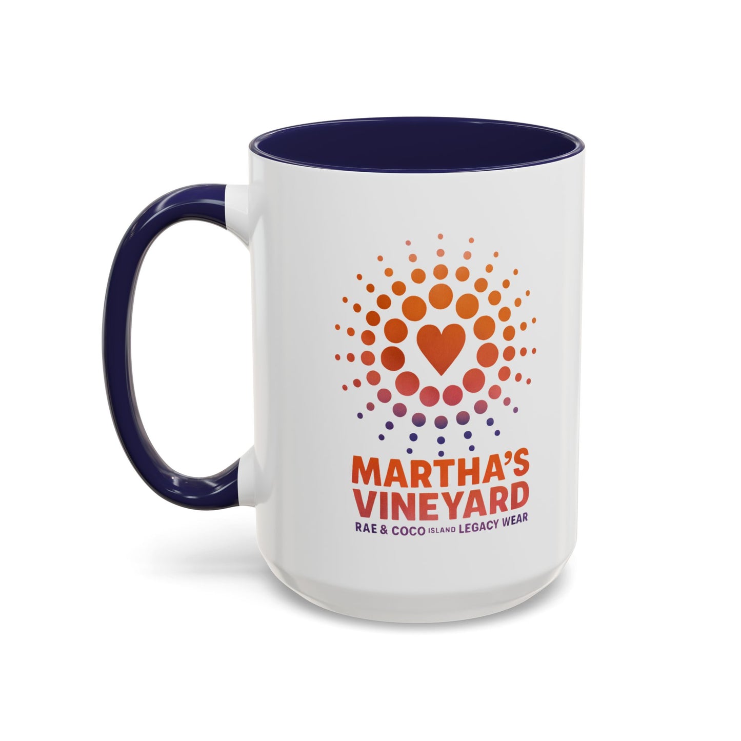 🧡💜 Heart & Dots “Martha’s Vineyard Legacy” Accent Mug (11oz & 15oz)