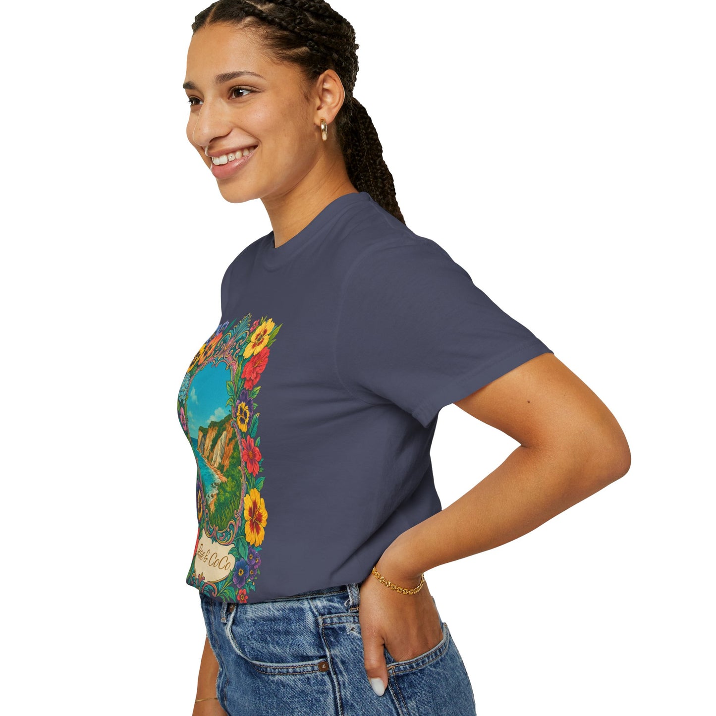 Vintage Floral Martha’s Vineyard Tee – Aquinnah Cliffs & Island Heritage Shirt