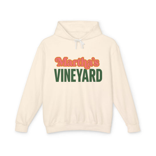 Retro “Martha’s Vineyard” Hoodie – Unisex Heavy Blend, Orange & Green Coastal Desig