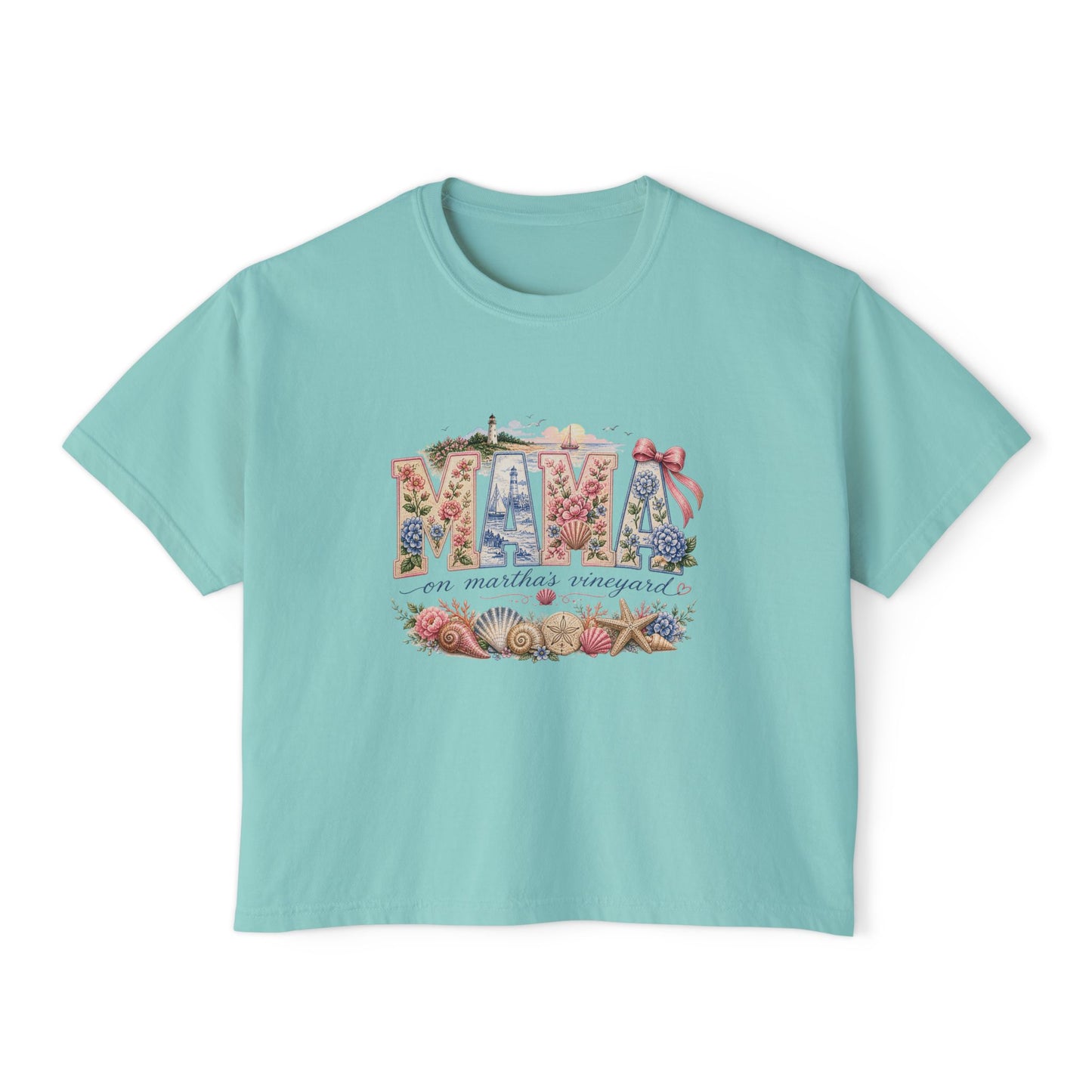 Mama Floral Boxy Tee — Vintage Botanical 'Mama' Graphic T-Shirt