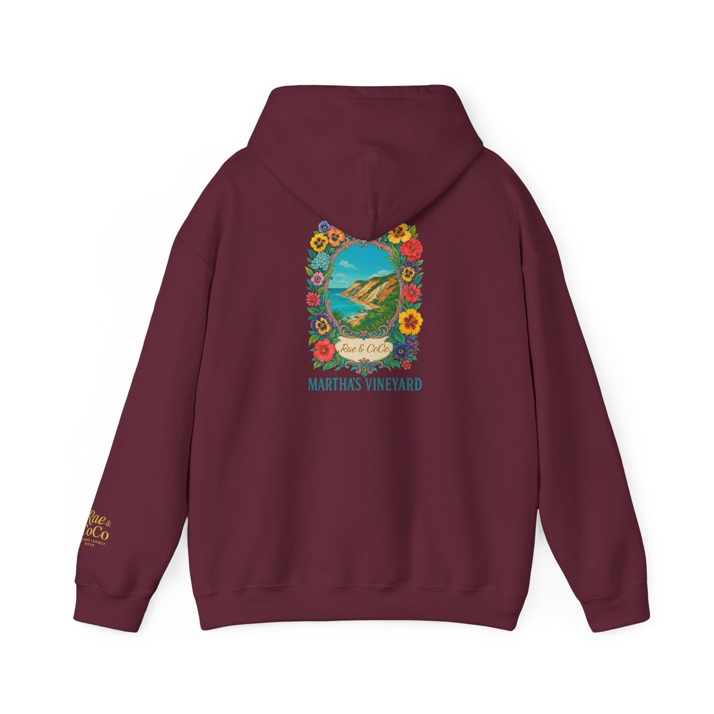 Martha's Vineyard Art Hoodie, Unisex Soft Sweatshirt, Cozy Gift for Beach Lovers, Travel Memory Apparel, Summer Vacation Wear