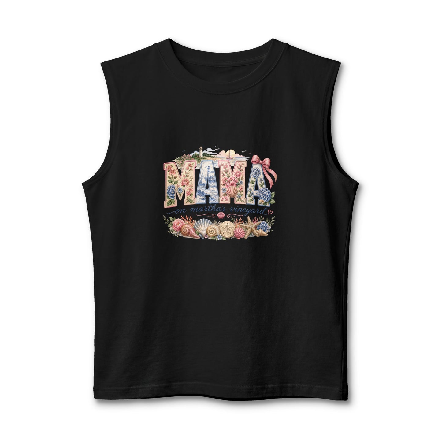 Mama Floral Muscle Tank — Vintage Botanical 'MAMA' Graphic Tank Top