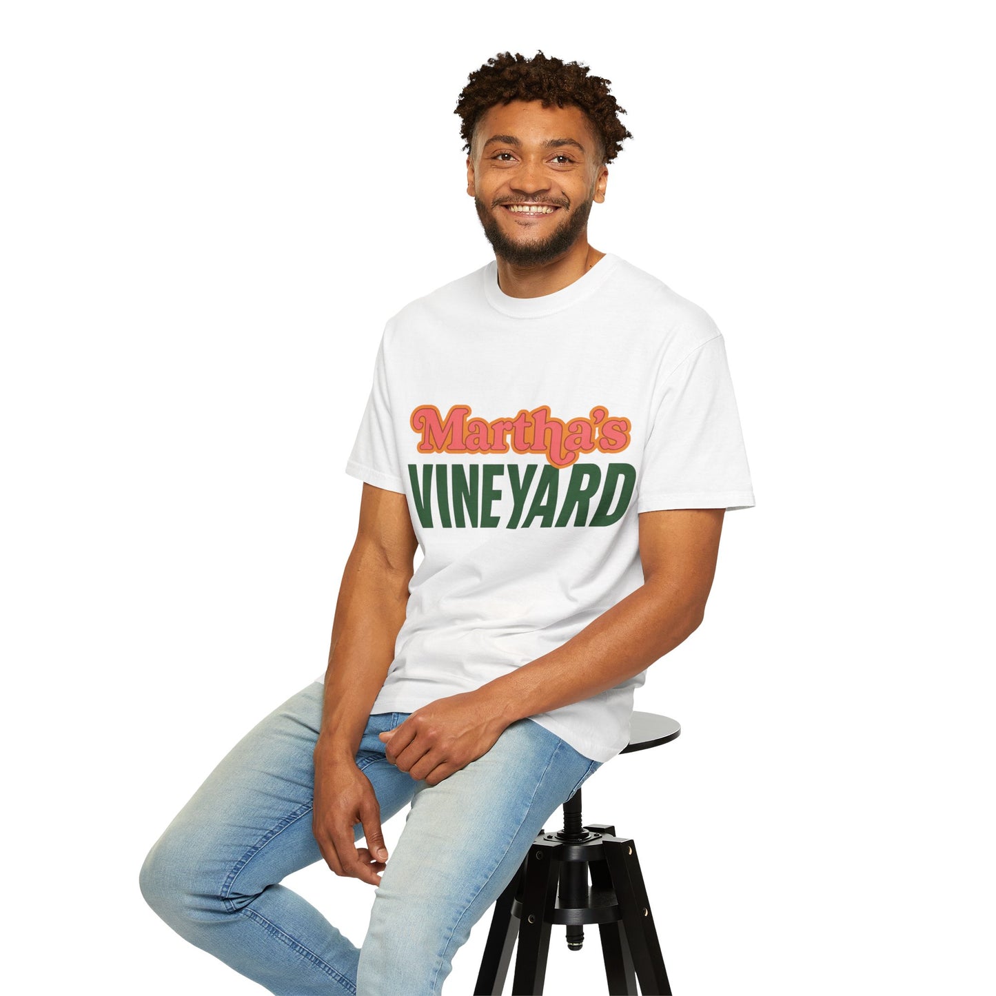 Retro Martha’s Vineyard Tee – Bold Vintage Lettering Unisex Island Shirt