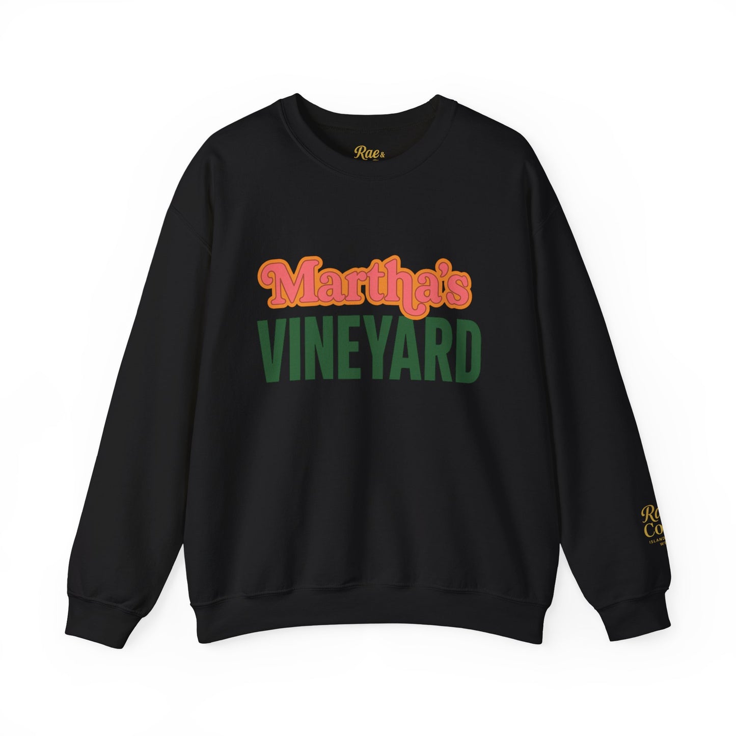 Retro Martha’s Vineyard Crewneck Sweatshirt – Unisex Heavy Blend | Orange & Green Classic Design