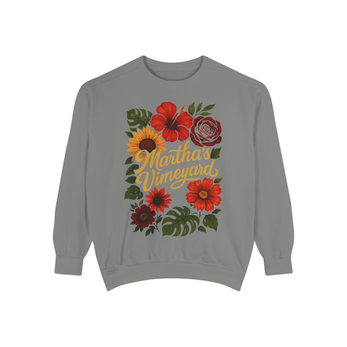 Ocean Park Floral Crewneck Sweatshirt – Martha’s Vineyard Classic | Unisex Heavy Blend