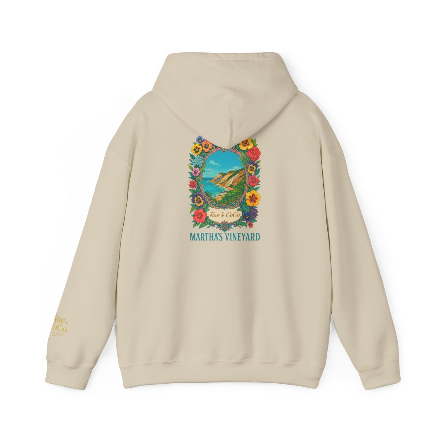 Martha's Vineyard Art Hoodie, Unisex Soft Sweatshirt, Cozy Gift for Beach Lovers, Travel Memory Apparel, Summer Vacation Wear