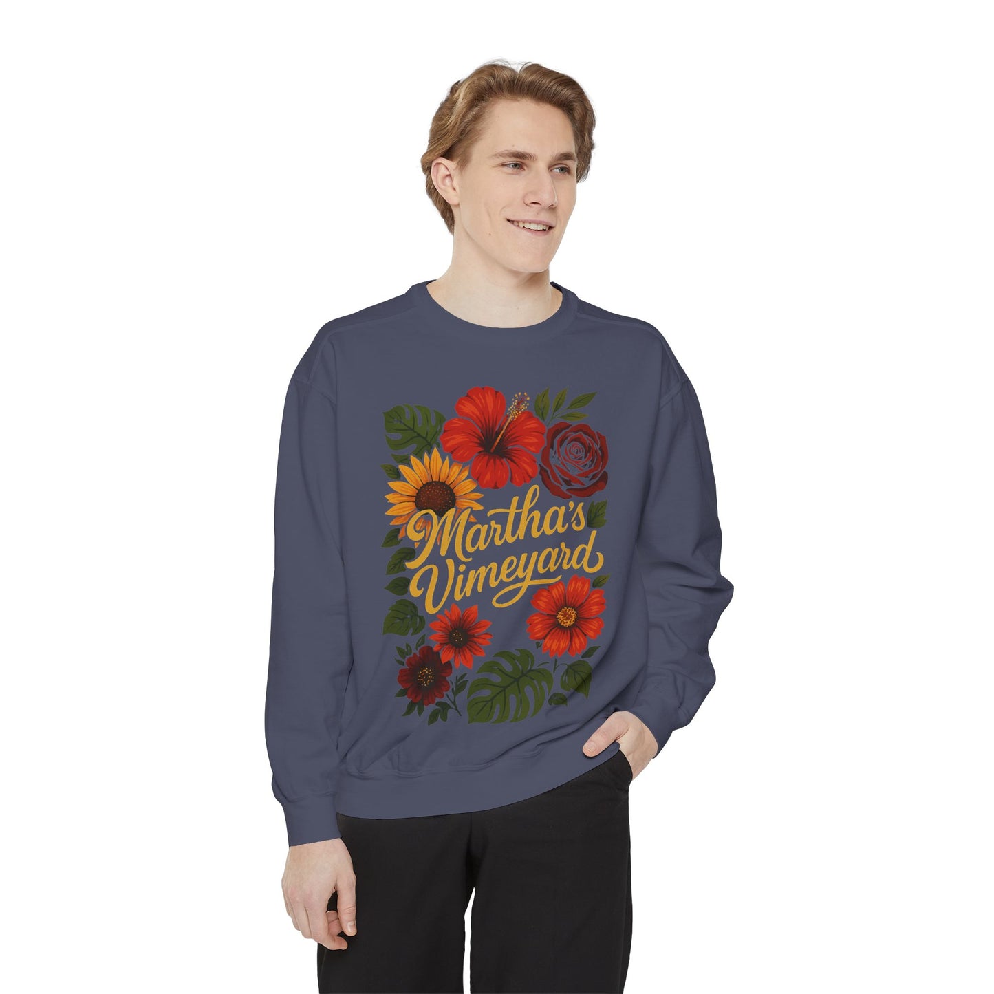 Ocean Park Floral Crewneck Sweatshirt – Martha’s Vineyard Classic | Unisex Heavy Blend
