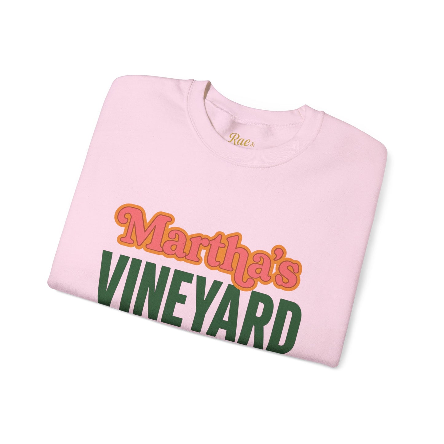 Retro Martha’s Vineyard Crewneck Sweatshirt – Unisex Heavy Blend | Orange & Green Classic Design
