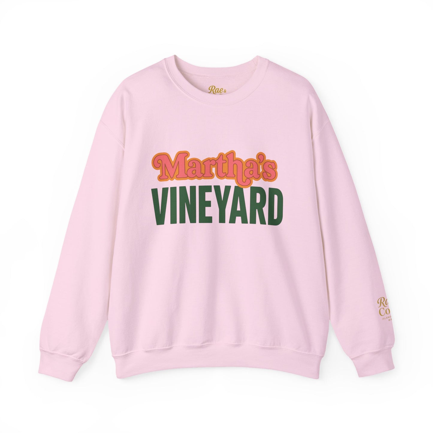 Retro Martha’s Vineyard Crewneck Sweatshirt – Unisex Heavy Blend | Orange & Green Classic Design