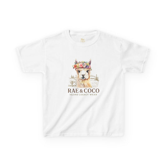 Kids Floral Alpaca T-Shirt – Island Legacy Wear, Black-Owned Summer Apparel, Cute Coastal Kids Tee, Martha’s Vineyard Gift
