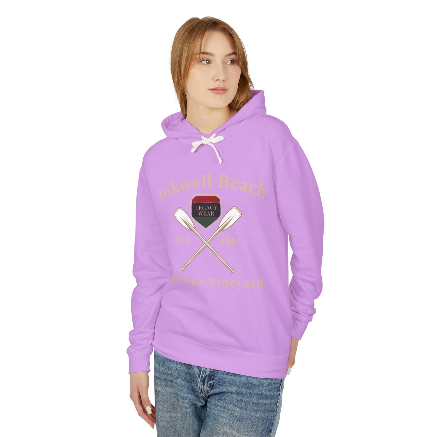 Cozy Beach Hoodie: InkWell Vineyard Design, Unisex Pullover Sweatshirt, Gift for Beach Lovers, Casual Wear, Vacation Essential
