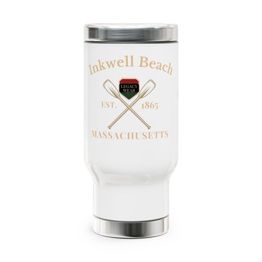 Stylish Stainless Steel Travel Mug, Inkwell Beach Travel Cup, Coffee Lover Gift, Outdoor Adventure Mug, Eco-Friendly Beverage Container