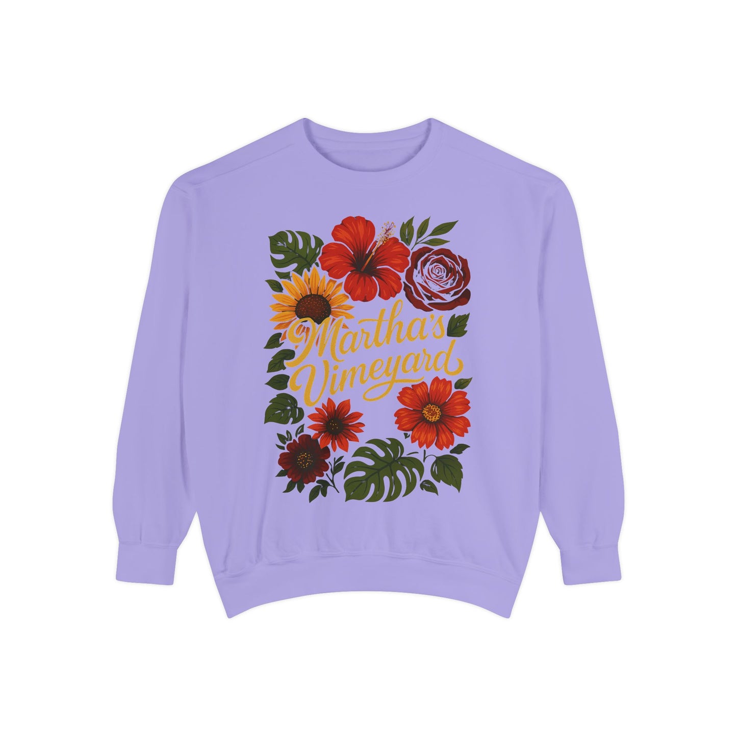 Ocean Park Floral Crewneck Sweatshirt – Martha’s Vineyard Classic | Unisex Heavy Blend