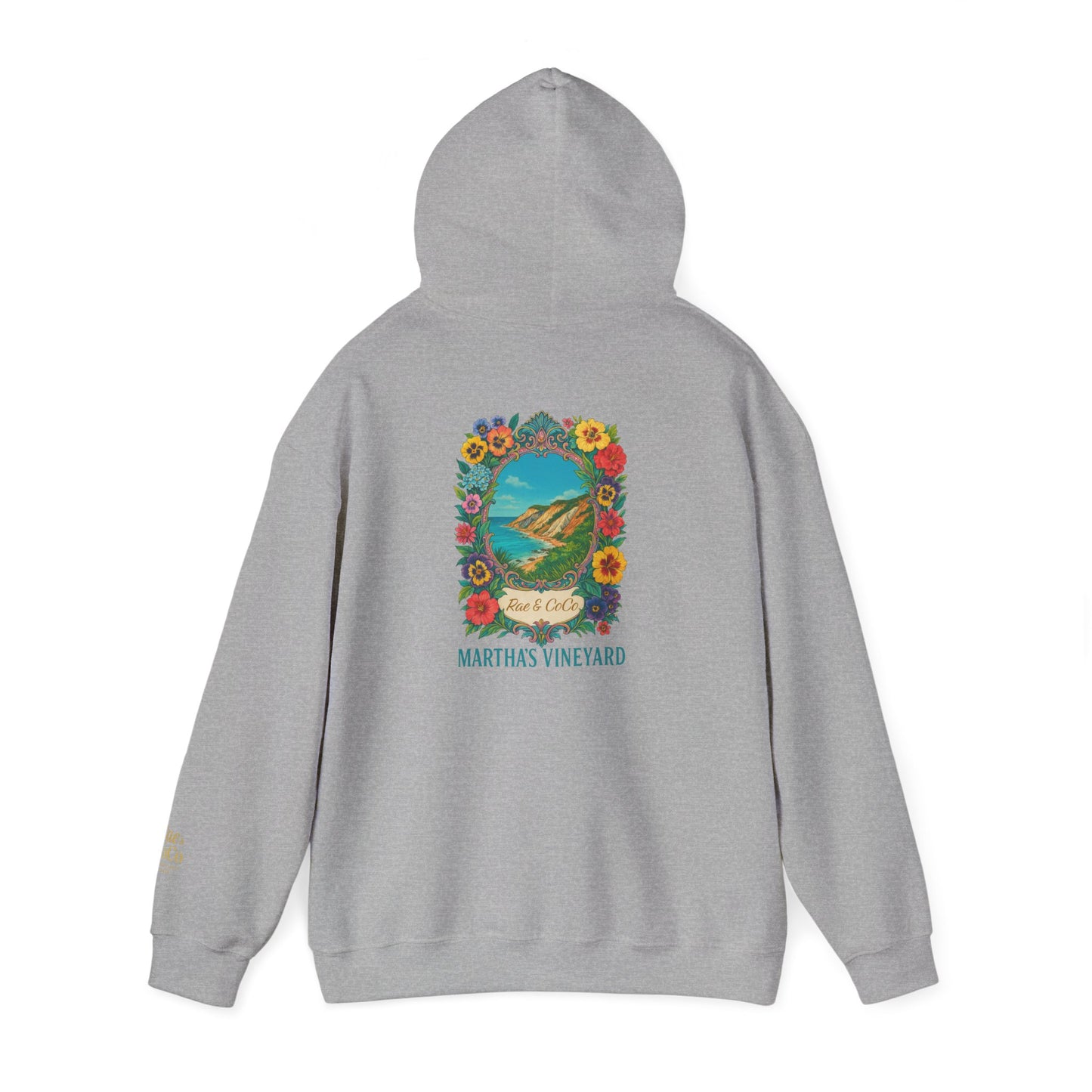 Martha's Vineyard Art Hoodie, Unisex Soft Sweatshirt, Cozy Gift for Beach Lovers, Travel Memory Apparel, Summer Vacation Wear