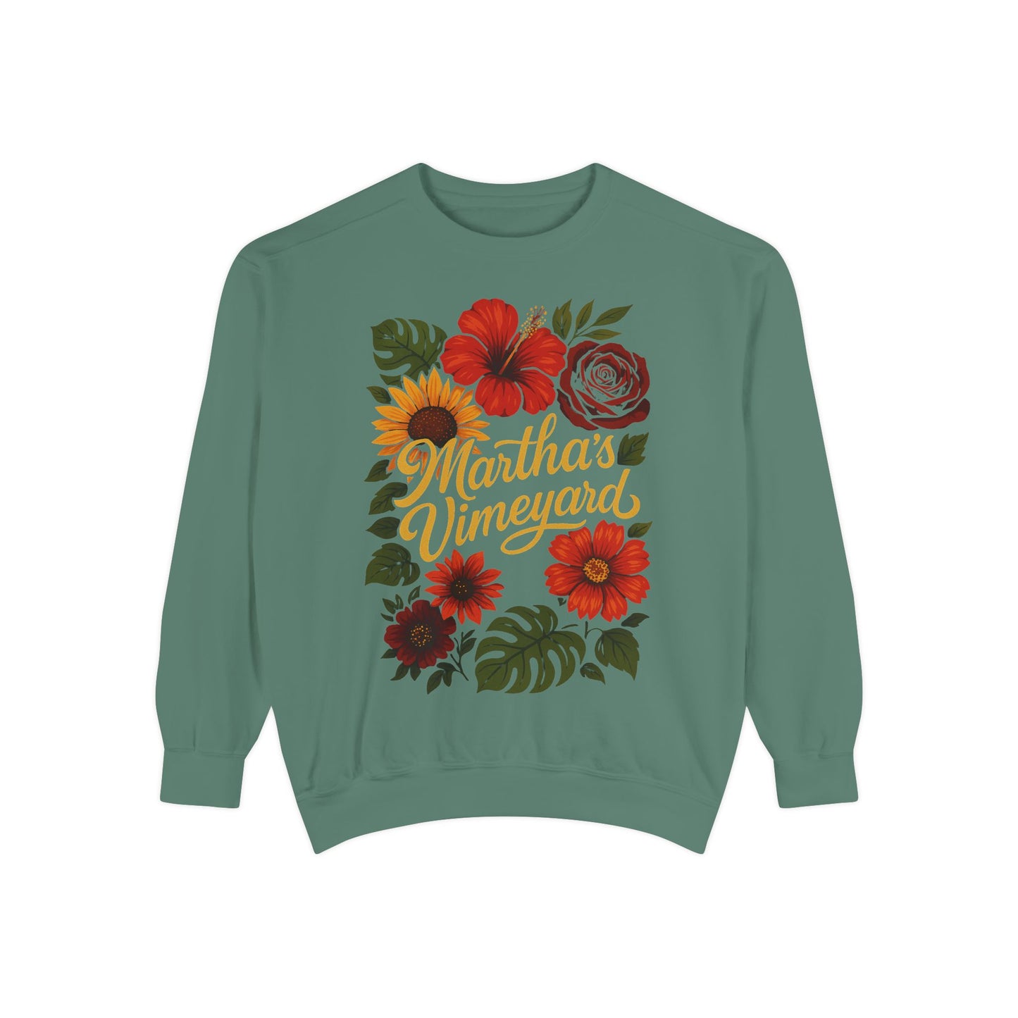 Ocean Park Floral Crewneck Sweatshirt – Martha’s Vineyard Classic | Unisex Heavy Blend