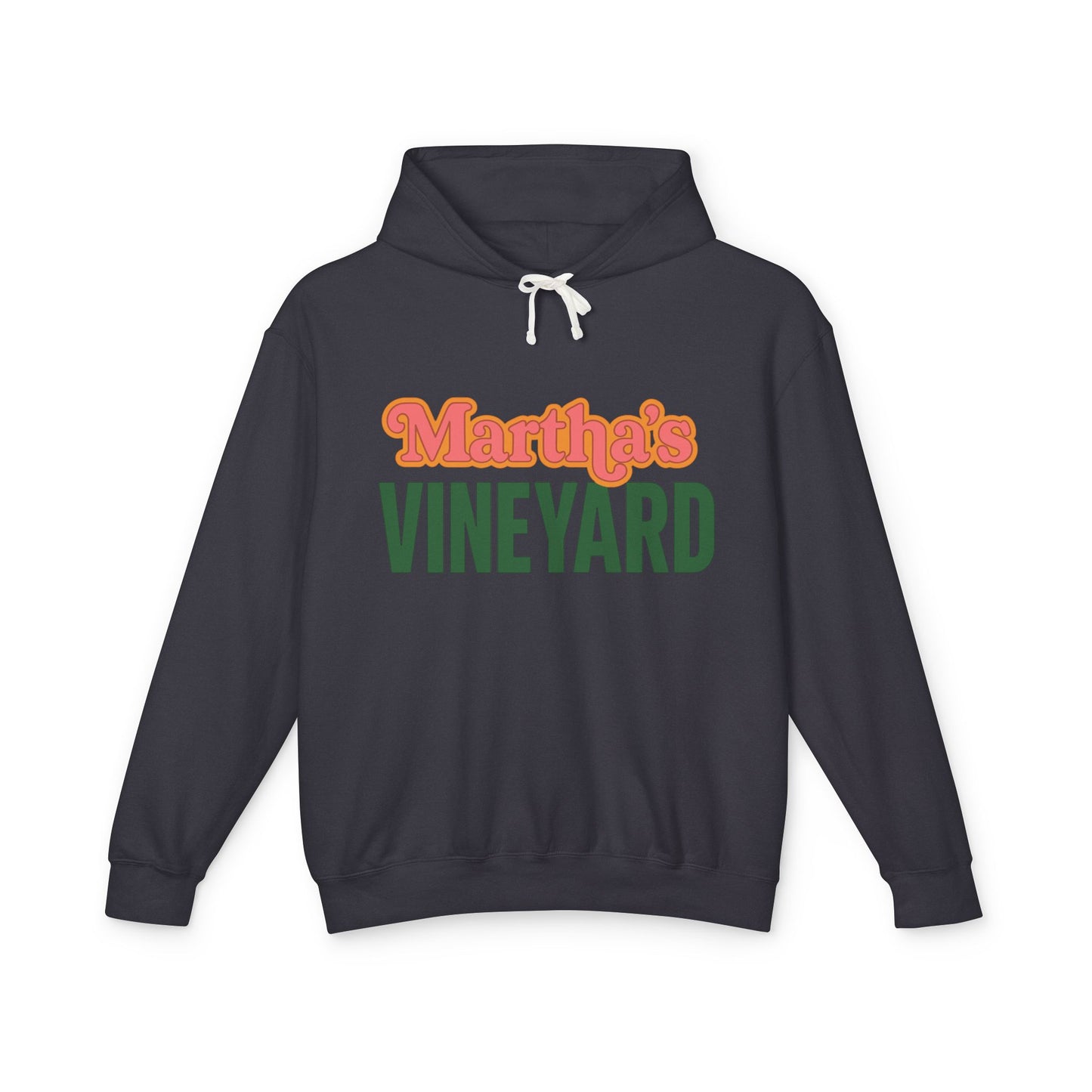 Retro “Martha’s Vineyard” Hoodie – Unisex Heavy Blend, Orange & Green Coastal Desig