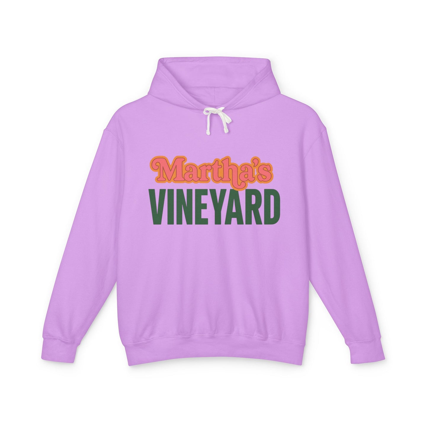 Retro “Martha’s Vineyard” Hoodie – Unisex Heavy Blend, Orange & Green Coastal Desig