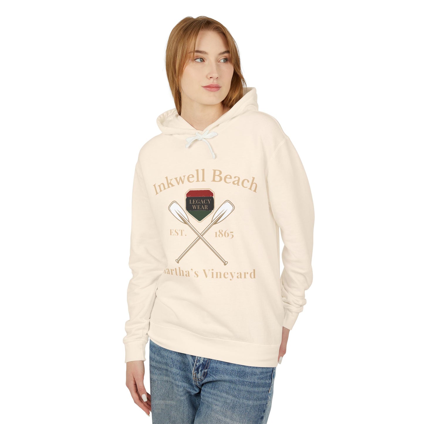 Cozy Beach Hoodie: InkWell Vineyard Design, Unisex Pullover Sweatshirt, Gift for Beach Lovers, Casual Wear, Vacation Essential