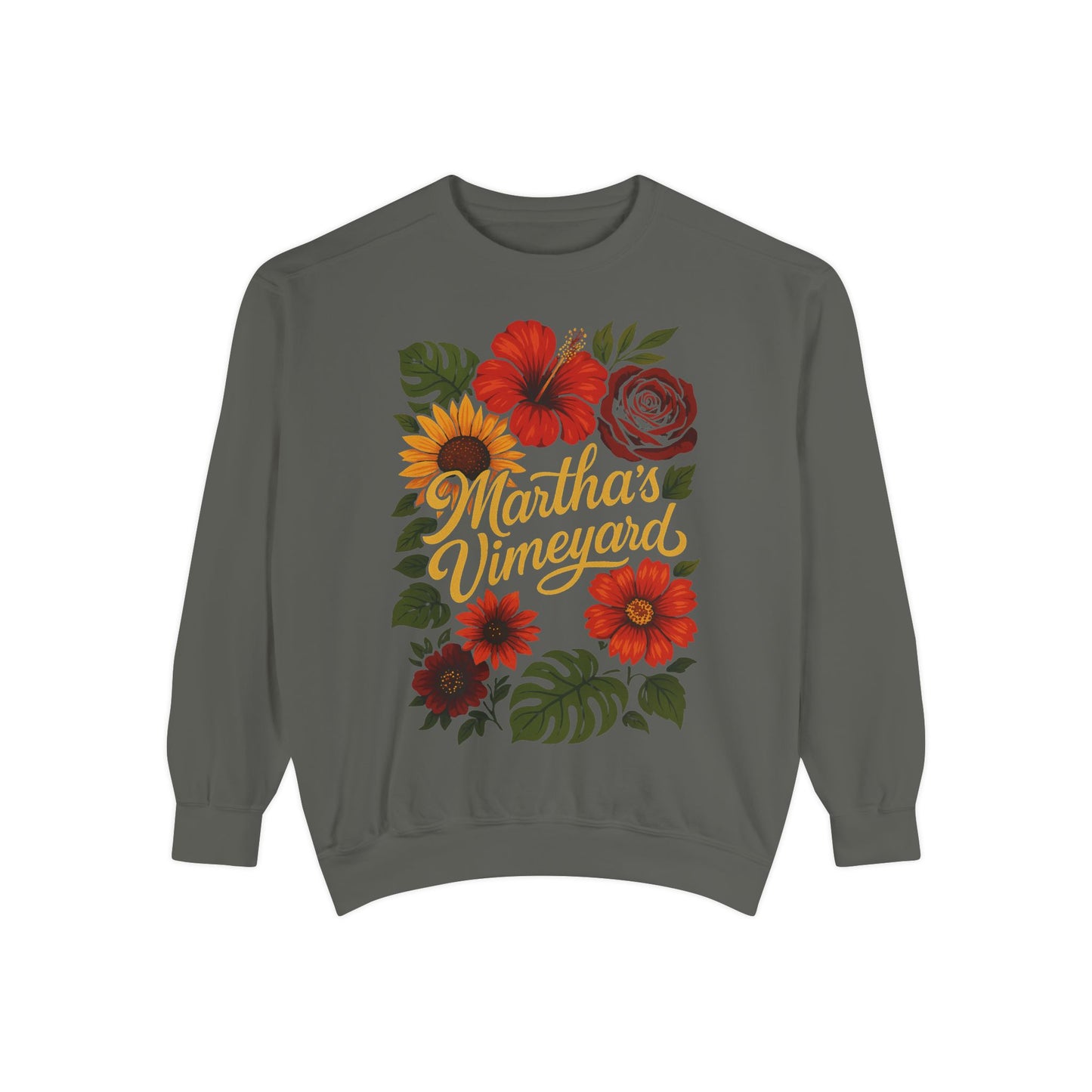 Ocean Park Floral Crewneck Sweatshirt – Martha’s Vineyard Classic | Unisex Heavy Blend