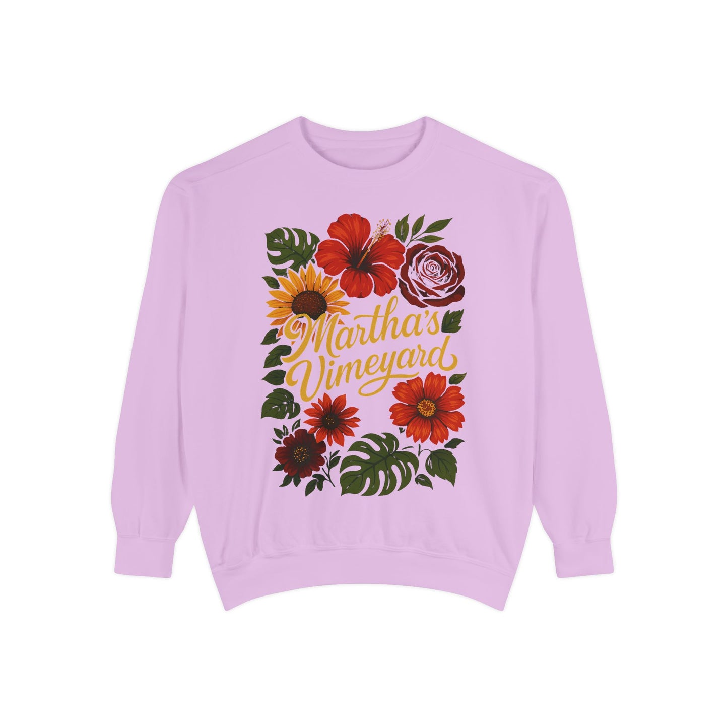 Ocean Park Floral Crewneck Sweatshirt – Martha’s Vineyard Classic | Unisex Heavy Blend