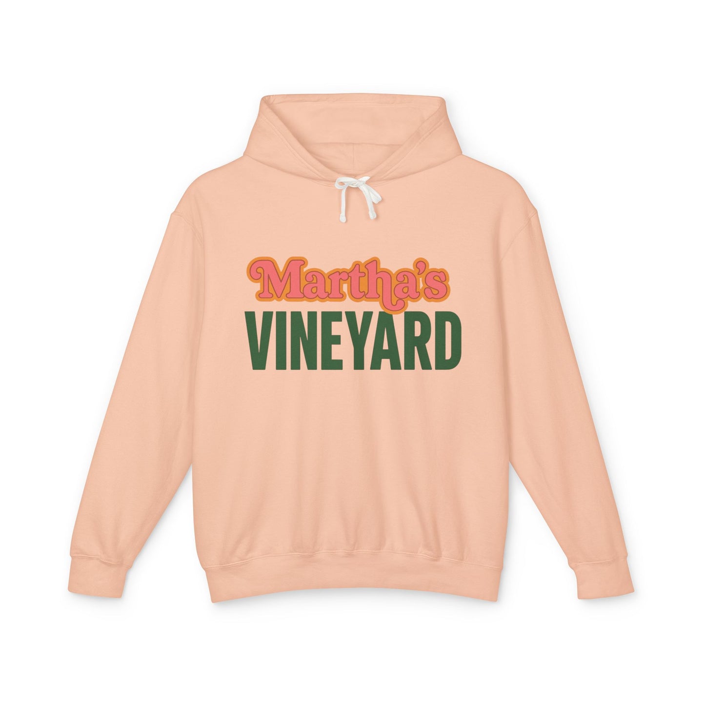 Retro “Martha’s Vineyard” Hoodie – Unisex Heavy Blend, Orange & Green Coastal Desig