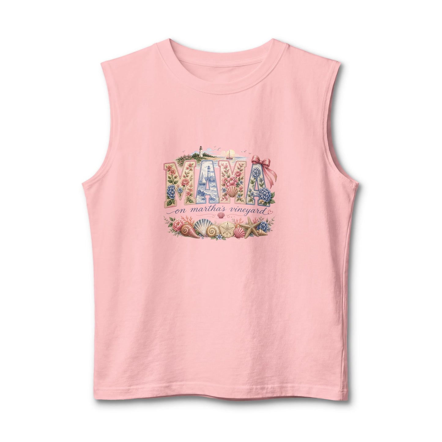 Mama Floral Muscle Tank — Vintage Botanical 'MAMA' Graphic Tank Top