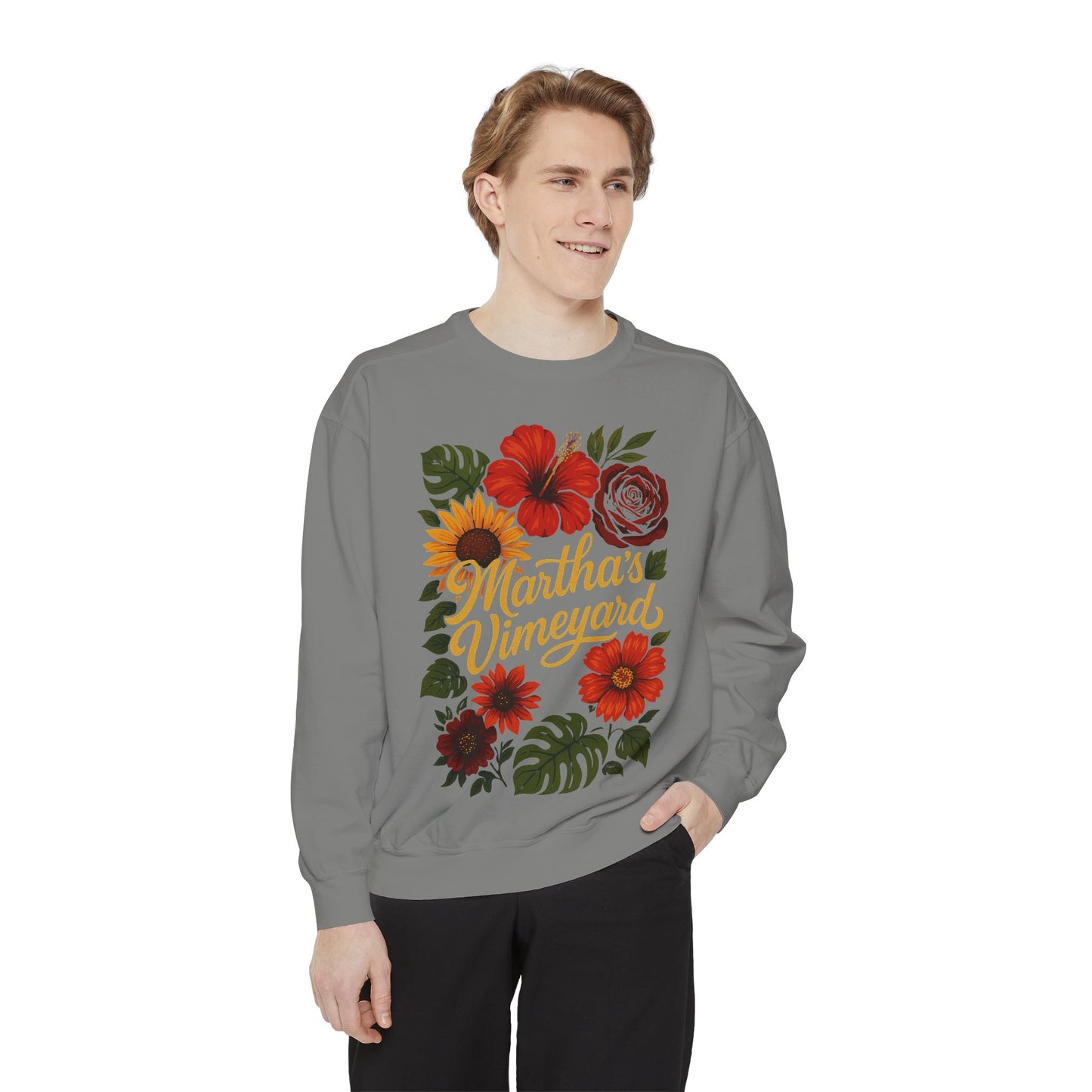 Ocean Park Floral Crewneck Sweatshirt – Martha’s Vineyard Classic | Unisex Heavy Blend