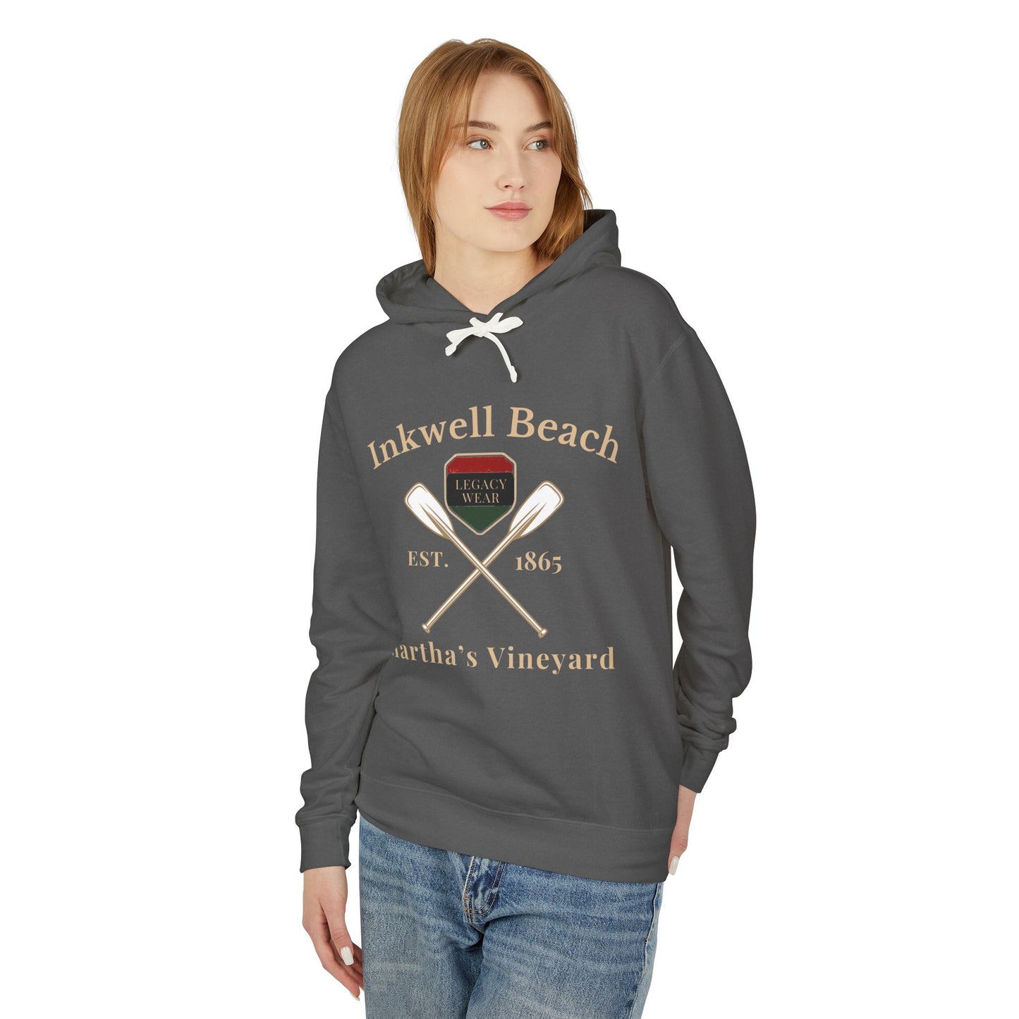 Cozy Beach Hoodie: InkWell Vineyard Design, Unisex Pullover Sweatshirt, Gift for Beach Lovers, Casual Wear, Vacation Essential