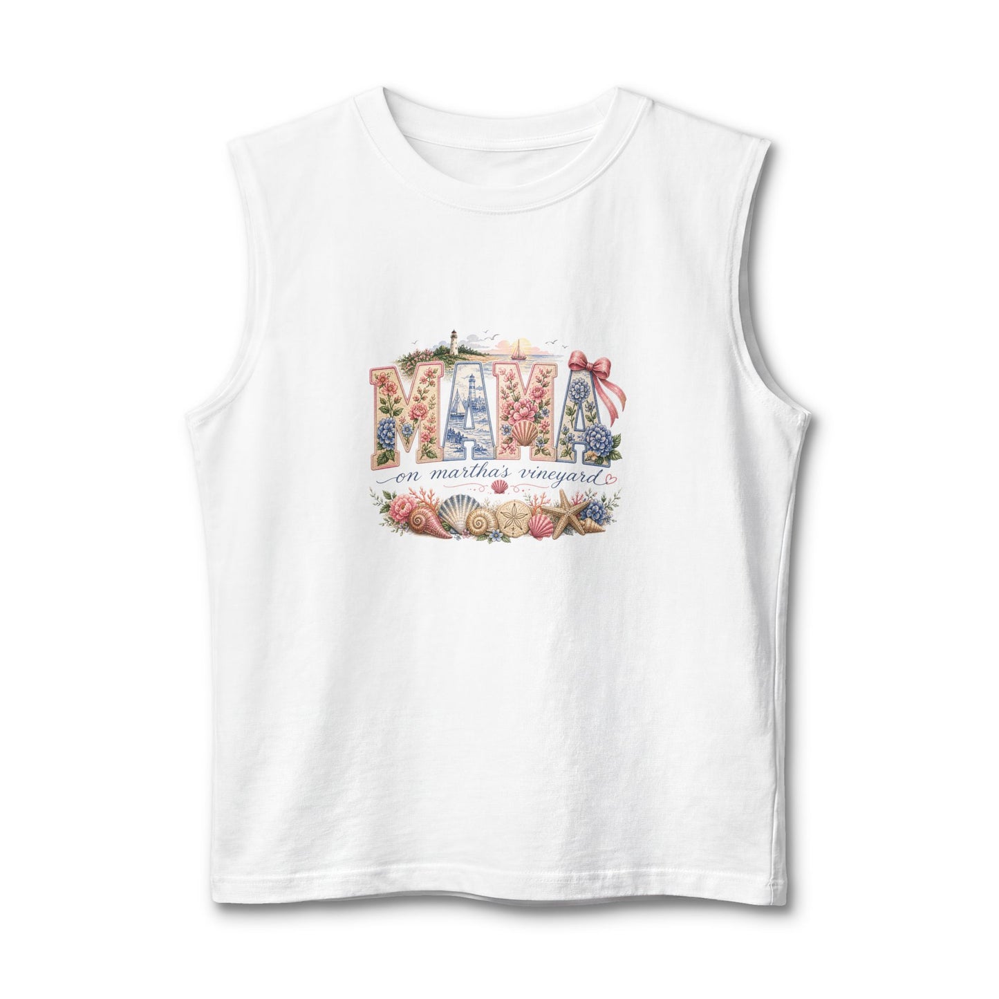 Mama Floral Muscle Tank — Vintage Botanical 'MAMA' Graphic Tank Top
