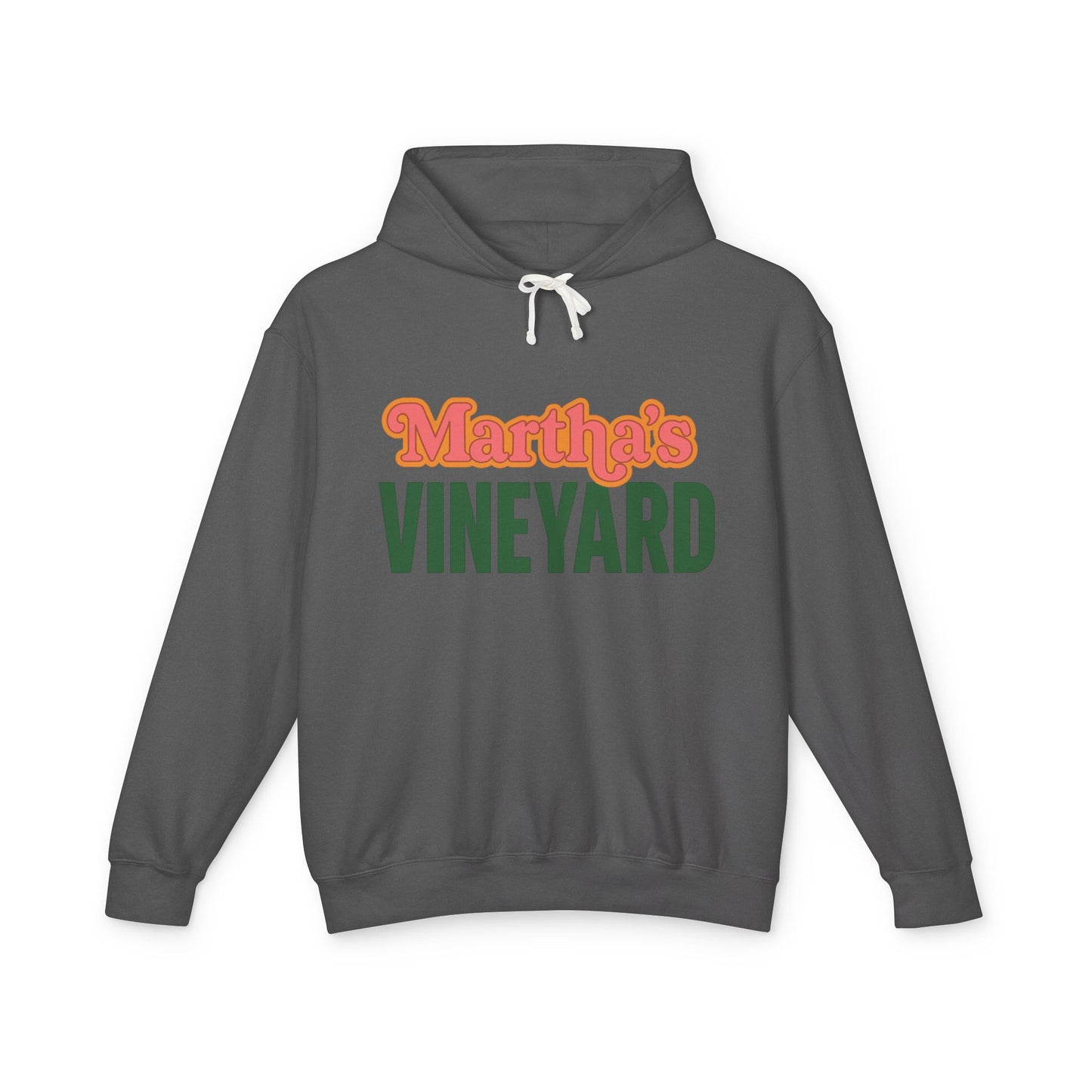 Retro “Martha’s Vineyard” Hoodie – Unisex Heavy Blend, Orange & Green Coastal Desig