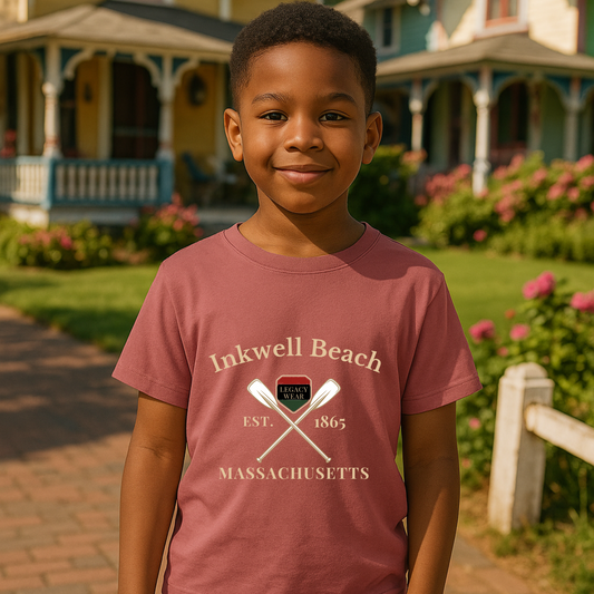 Inkwell Beach Kids Shirt – Black Heritage Martha’s Vineyard Tee, Vintage Massachusetts Design, Black-Owned Coastal Summer Apparel