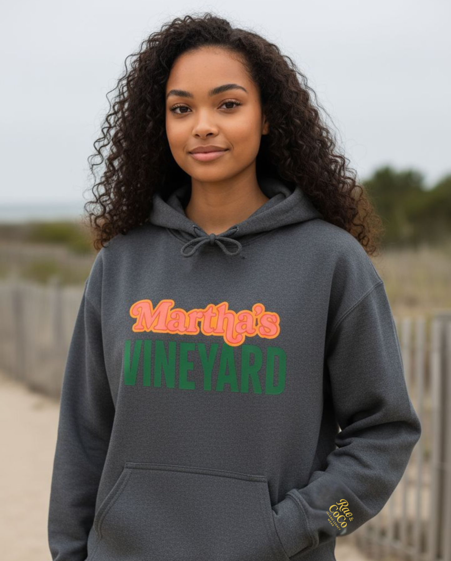 Retro Martha’s Vineyard Crewneck Sweatshirt – Unisex Heavy Blend | Orange & Green Classic Design