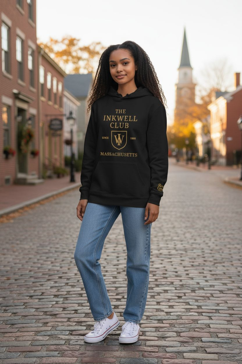 Inkwell Club Unisex Hooded Long Sleeve Tee, Casual Hoodie, Gift for Book Lovers, College Apparel, Cozy Layering Top
