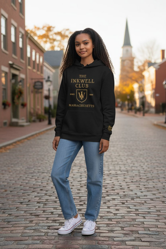 Inkwell Club Unisex Hooded Long Sleeve Tee, Casual Hoodie, Gift for Book Lovers, College Apparel, Cozy Layering Top