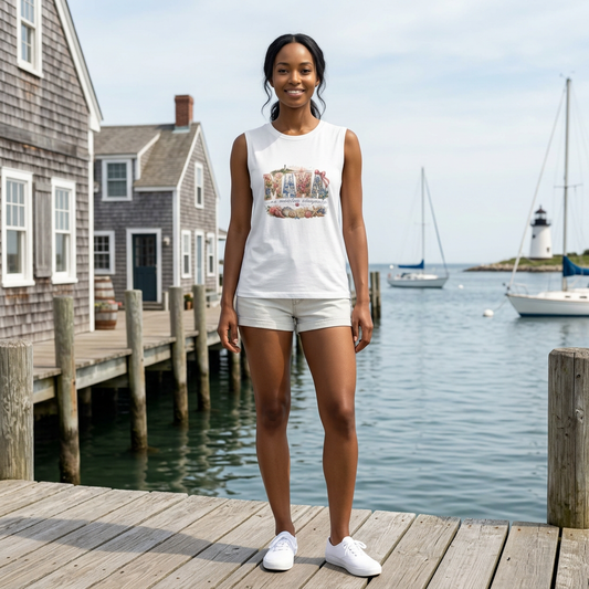 Mama Floral Muscle Tank — Vintage Botanical 'MAMA' Graphic Tank Top