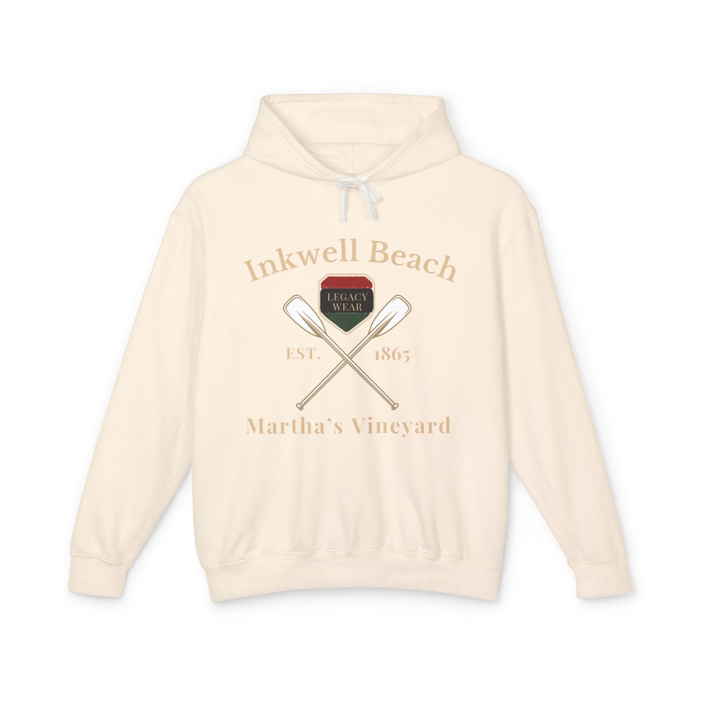 Cozy Beach Hoodie: InkWell Vineyard Design, Unisex Pullover Sweatshirt, Gift for Beach Lovers, Casual Wear, Vacation Essential