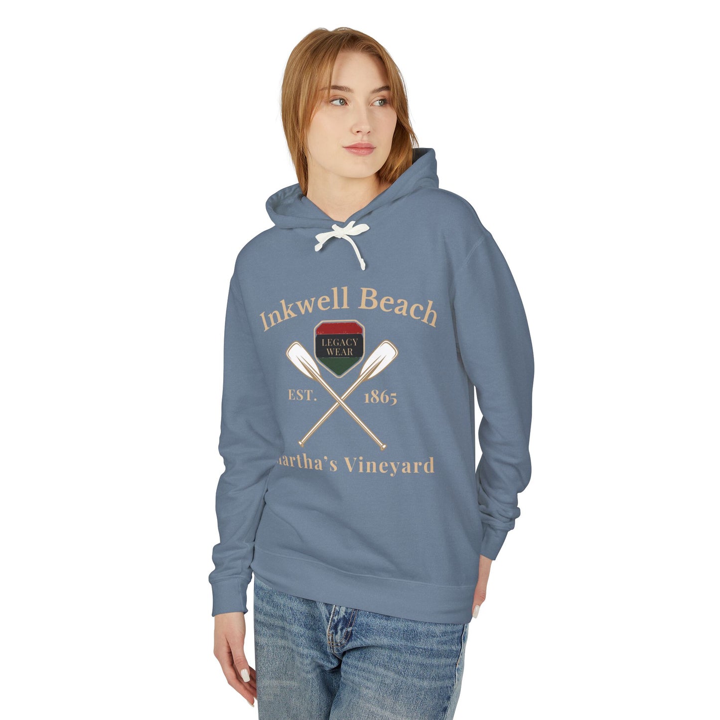 Cozy Beach Hoodie: InkWell Vineyard Design, Unisex Pullover Sweatshirt, Gift for Beach Lovers, Casual Wear, Vacation Essential