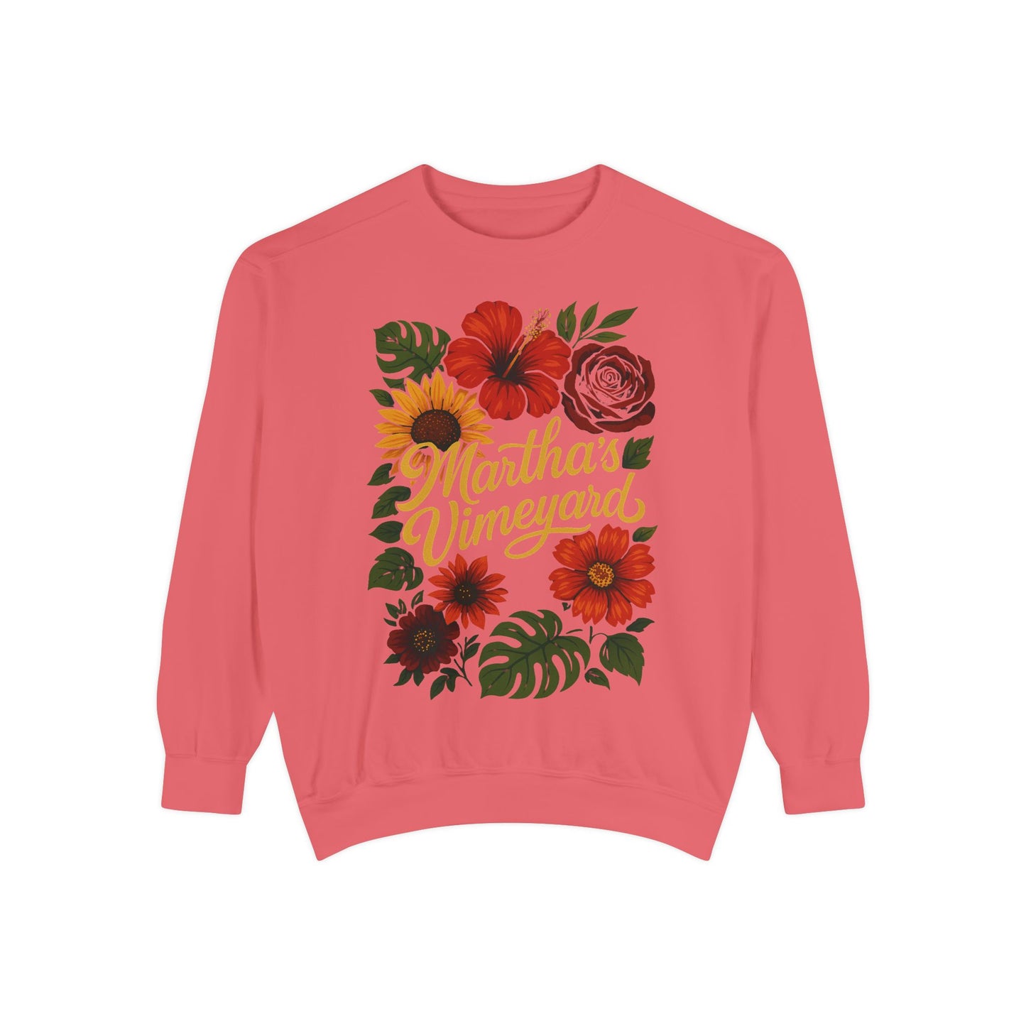 Ocean Park Floral Crewneck Sweatshirt – Martha’s Vineyard Classic | Unisex Heavy Blend