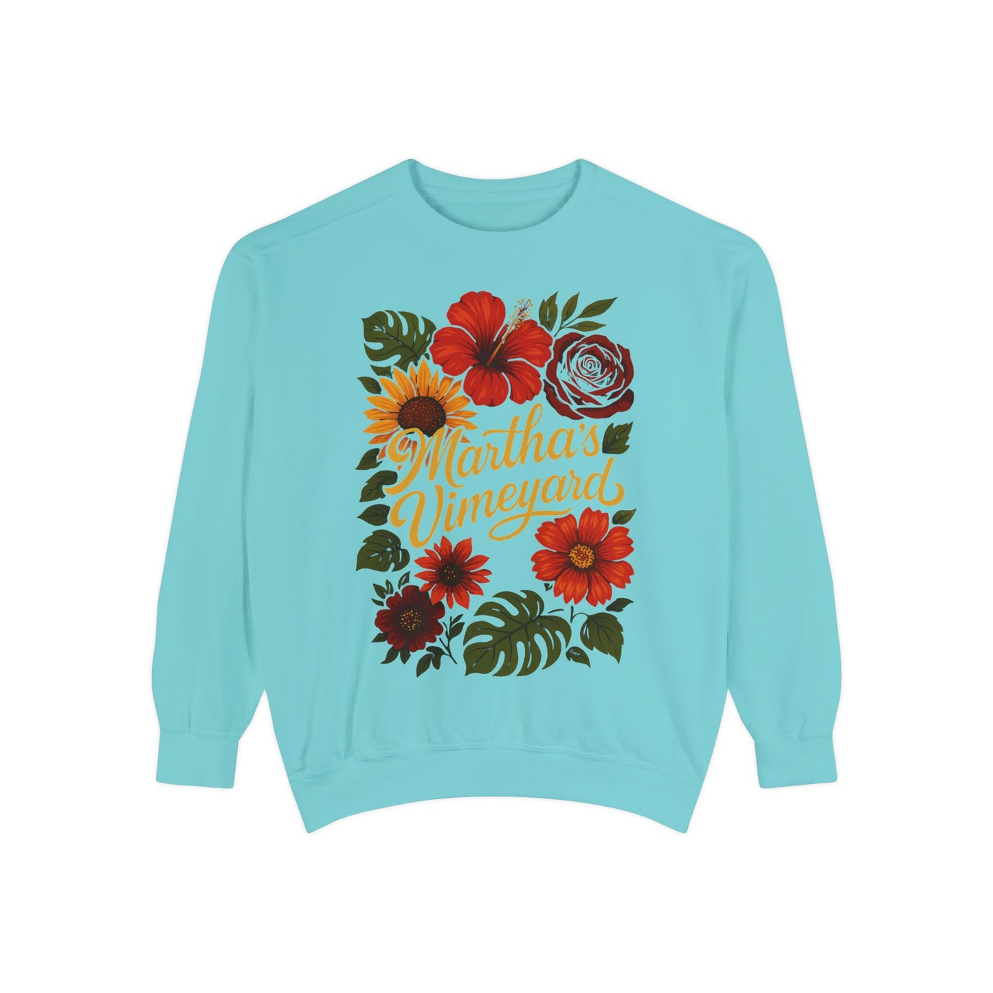 Ocean Park Floral Crewneck Sweatshirt – Martha’s Vineyard Classic | Unisex Heavy Blend