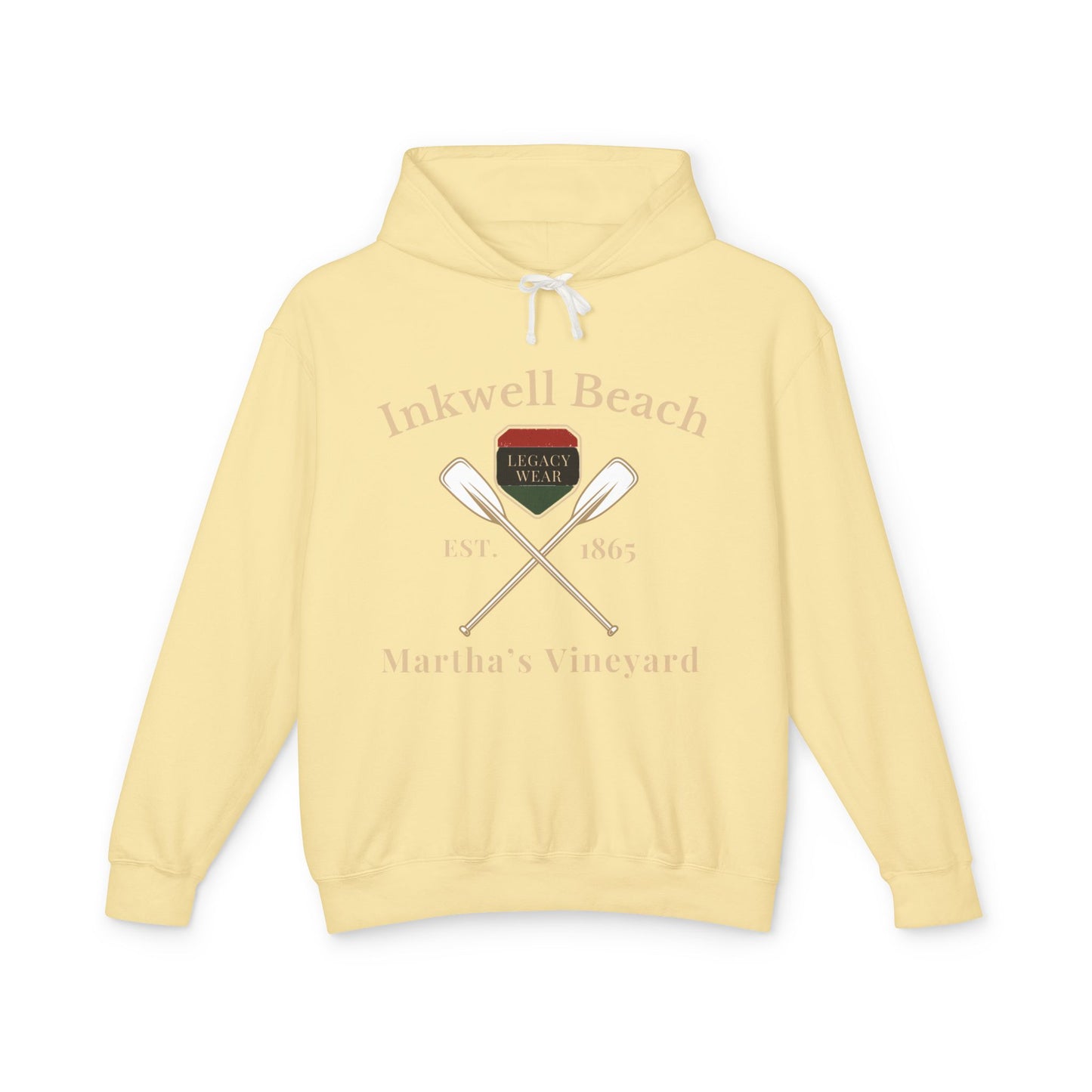Cozy Beach Hoodie: InkWell Vineyard Design, Unisex Pullover Sweatshirt, Gift for Beach Lovers, Casual Wear, Vacation Essential
