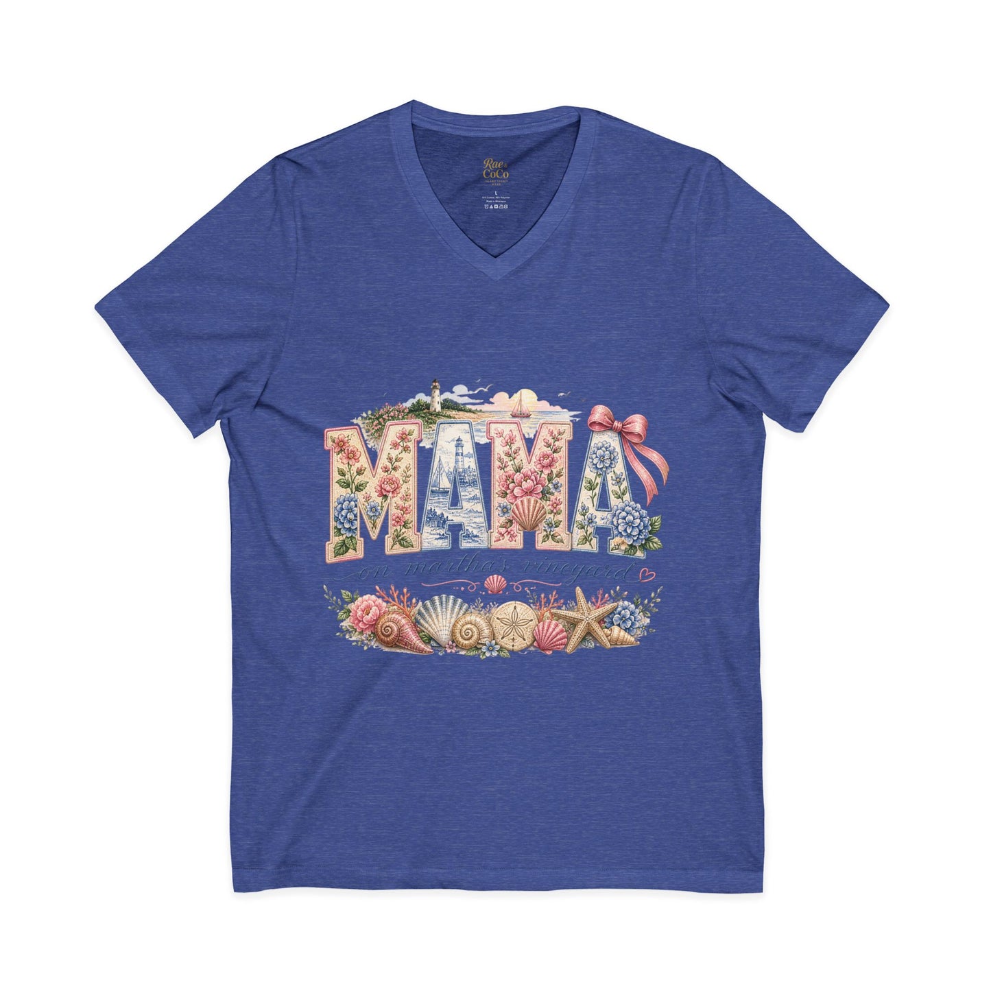 MAMA on Martha's Vineyard Floral V‑Neck Tee