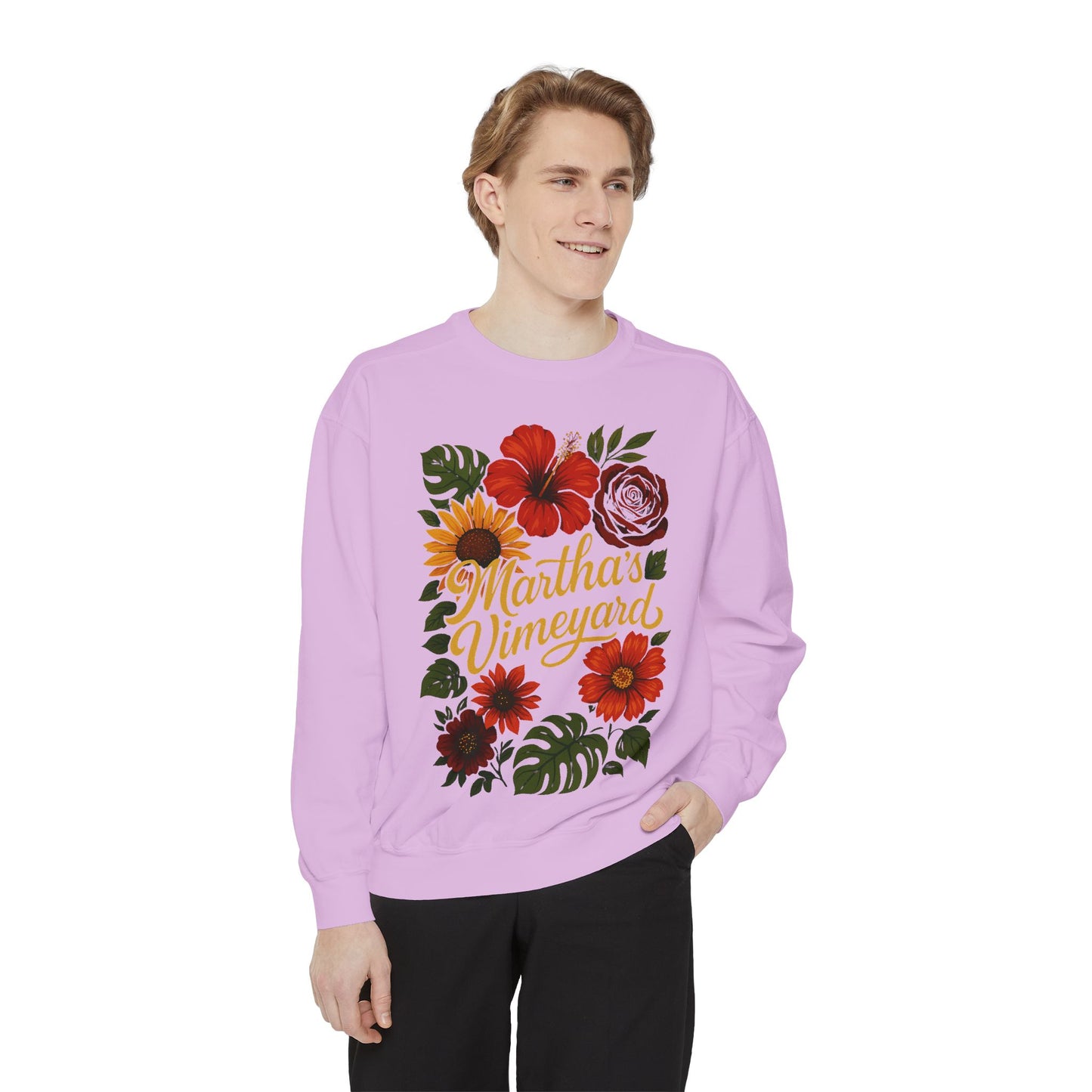 Ocean Park Floral Crewneck Sweatshirt – Martha’s Vineyard Classic | Unisex Heavy Blend