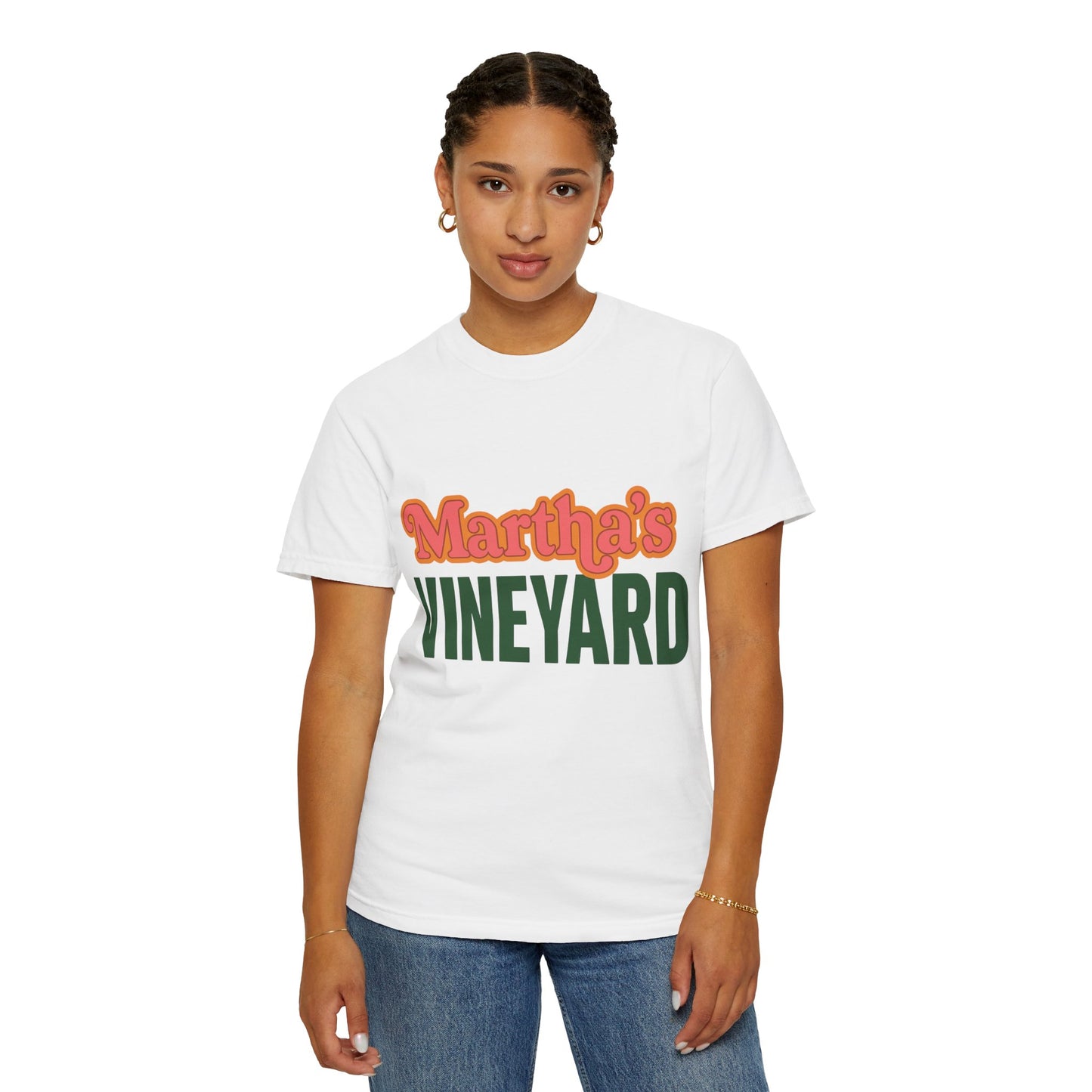 Retro Martha’s Vineyard Tee – Bold Vintage Lettering Unisex Island Shirt