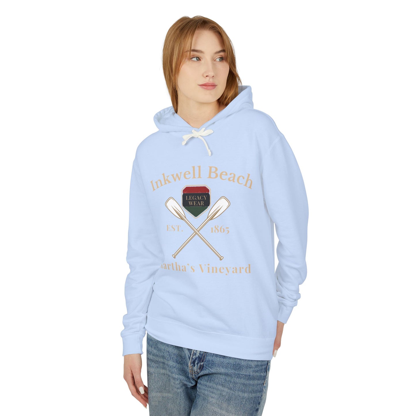 Cozy Beach Hoodie: InkWell Vineyard Design, Unisex Pullover Sweatshirt, Gift for Beach Lovers, Casual Wear, Vacation Essential